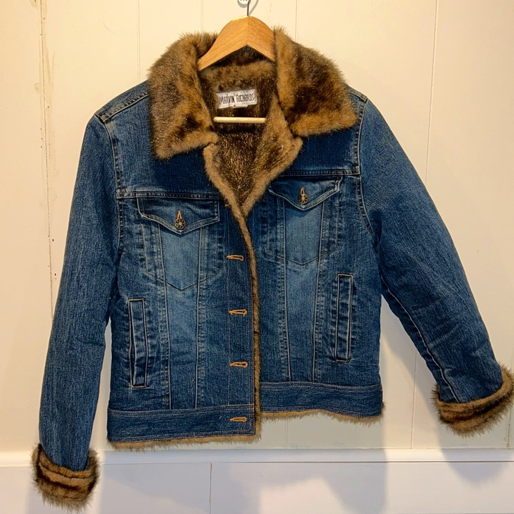Fur-lined, jean jacket